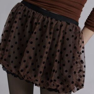 Urban Outfitters Black and Tan Mini Bubble Skirt